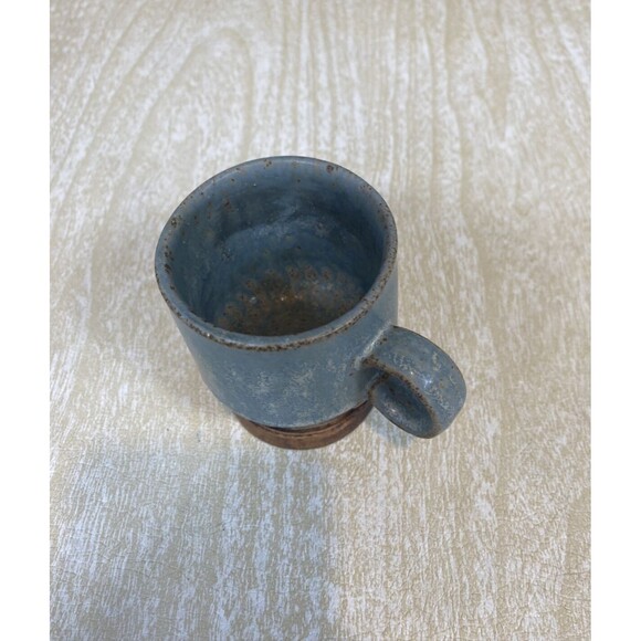 5 Vintage Pottery Coffee Cups / Mugs Unique Design with Wine Glass Style Base - Picture 2 of 16